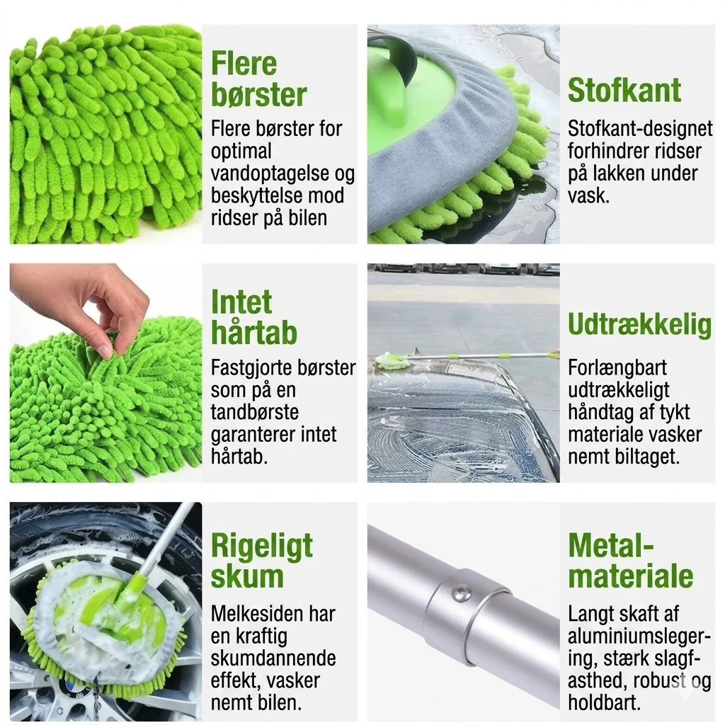 Teleskopisk bilvaskemoppe - Billede 9