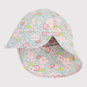 UV-beskyttende solhat med blomsterprint