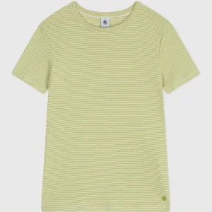 T-shirt til kvinder - Olivengrønne striber