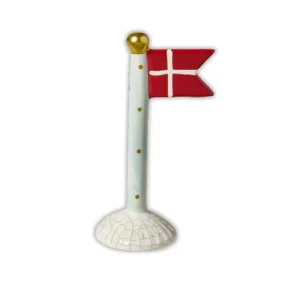 Fødselsdagsflag, blå og prikket, 14cm