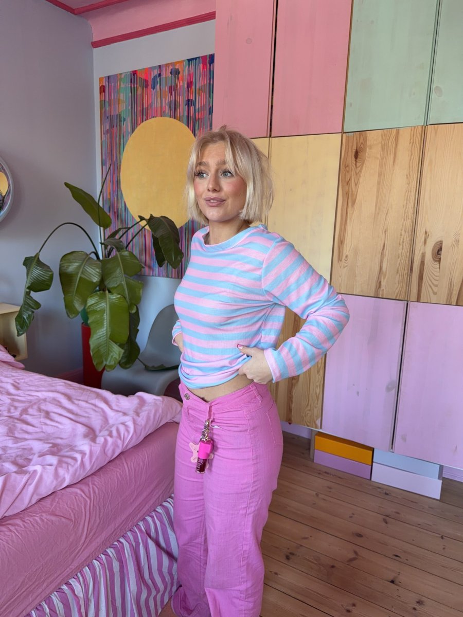 Roseblouse lyseblå/lyserød - Billede 3