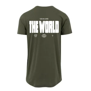 T-shirt: The World, John 3 16, Olivegreen